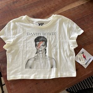 Women’s or Juniors David Bowie crop t shirt Large